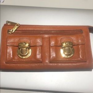 Authentic Marc Jacobs Orange Leather Wallet